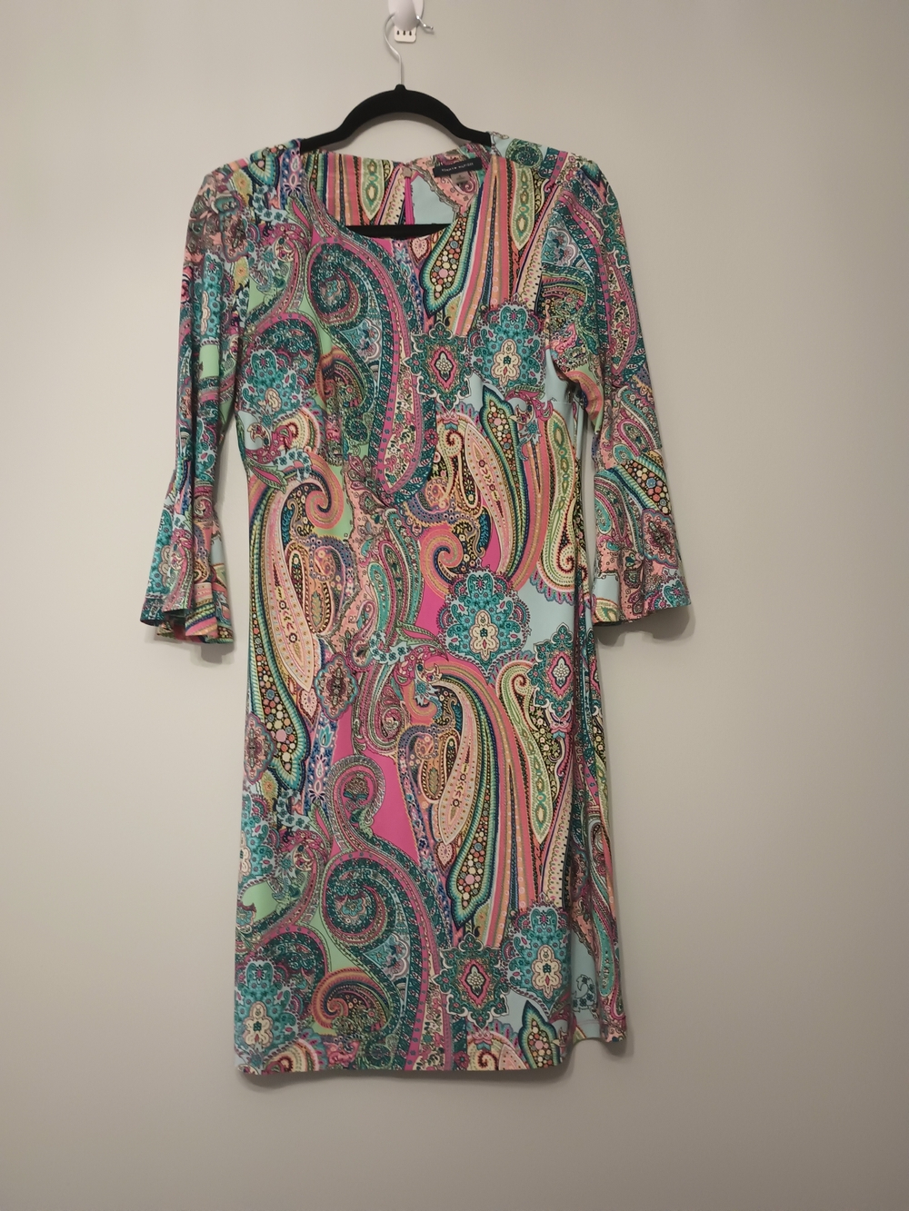 Tommy Hilfiger Multicolor Paisley Midi Dress in Teal & Pink 4